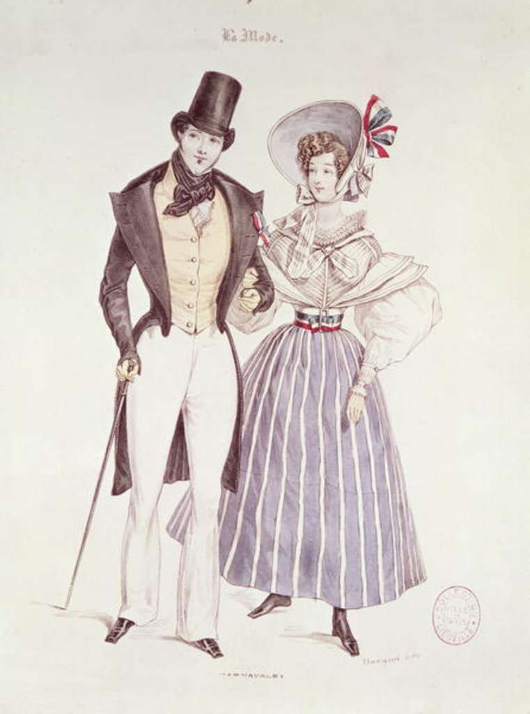 Detail of Fashion for Men and Women, 1830 by French School