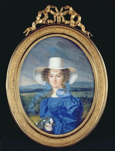 Detail of Portrait of a Young Girl in a Landscape by French School