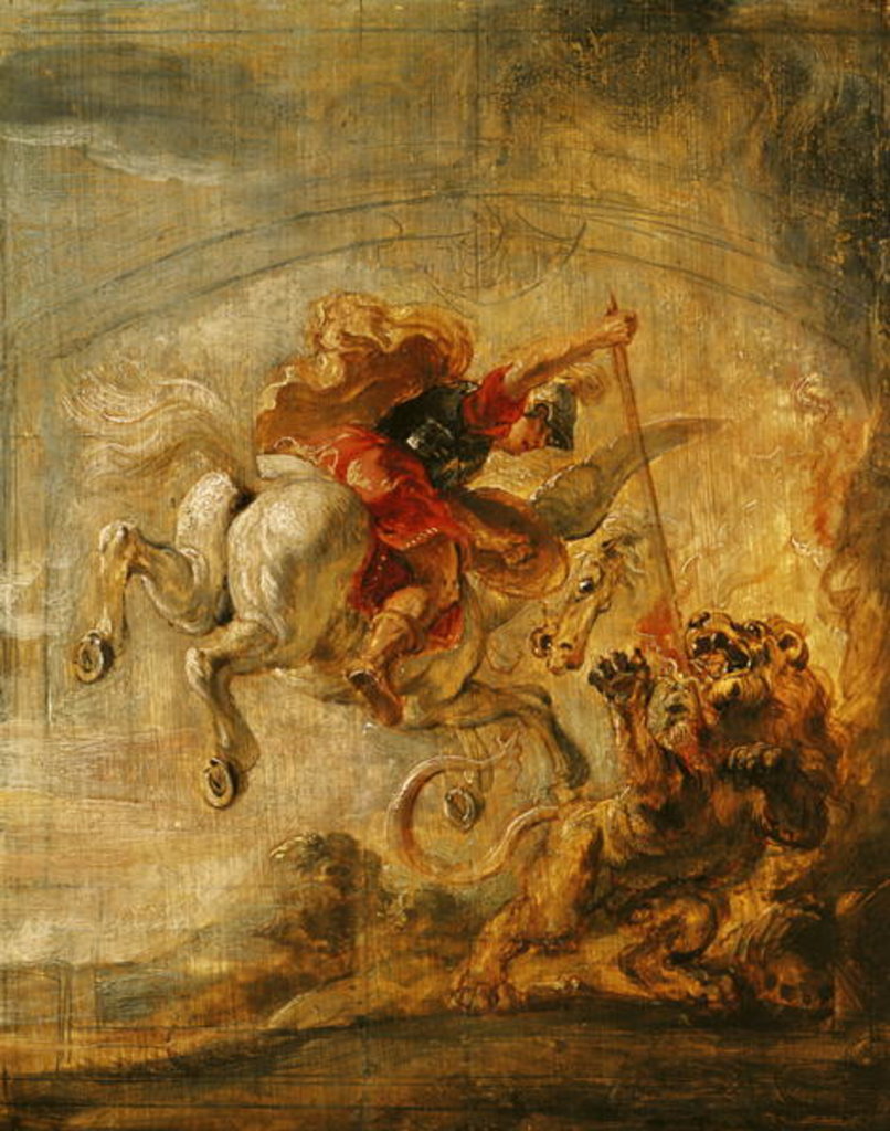 Detail of Bellerophon Riding Pegasus Fighting the Chimaera, 1635 by Peter Paul Rubens