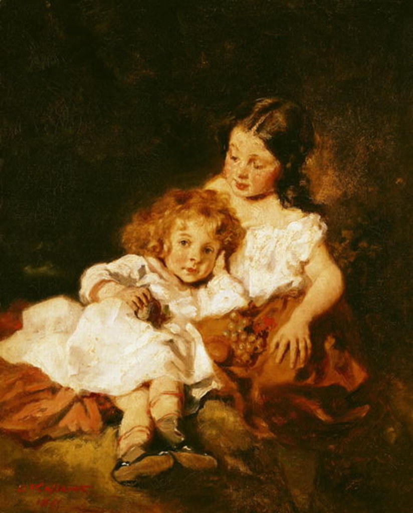 Detail of The Big Sister by Octave Tassaert