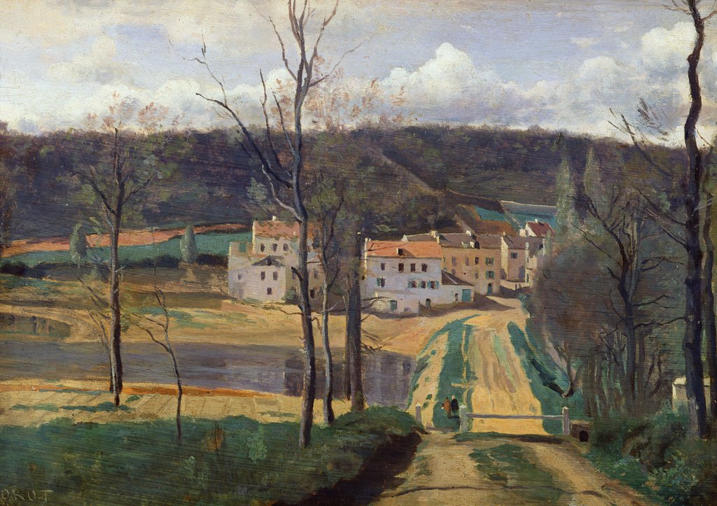 Detail of Ville-d'Avray, c.1820 by Jean Baptiste Camille Corot