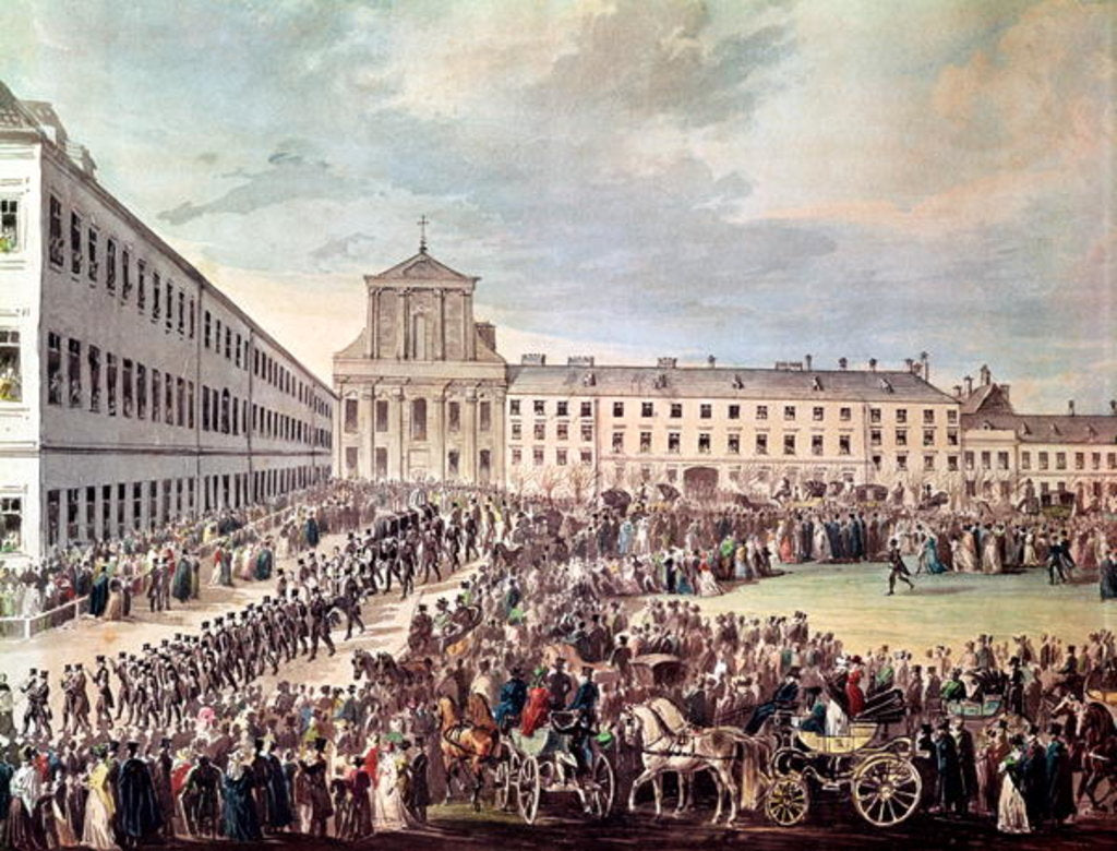 Detail of Funeral of Ludwig van Beethoven in Vienna, 29th March 1827 by Franz Stober