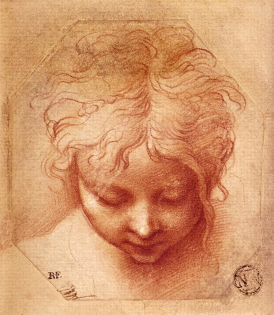 Detail of Study of a Head by Parmigianino
