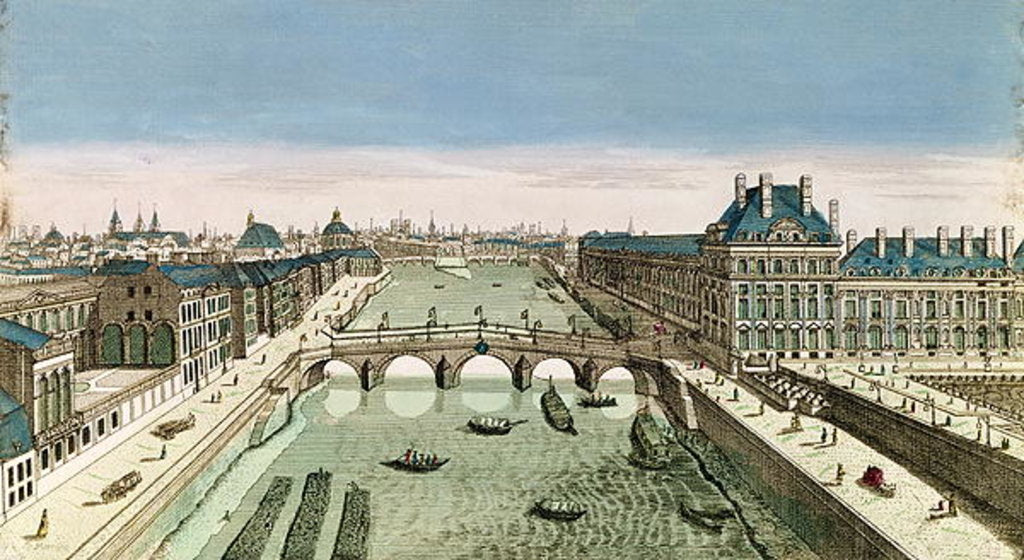 Detail of Perspective View of Paris from the Pont Royal by French School