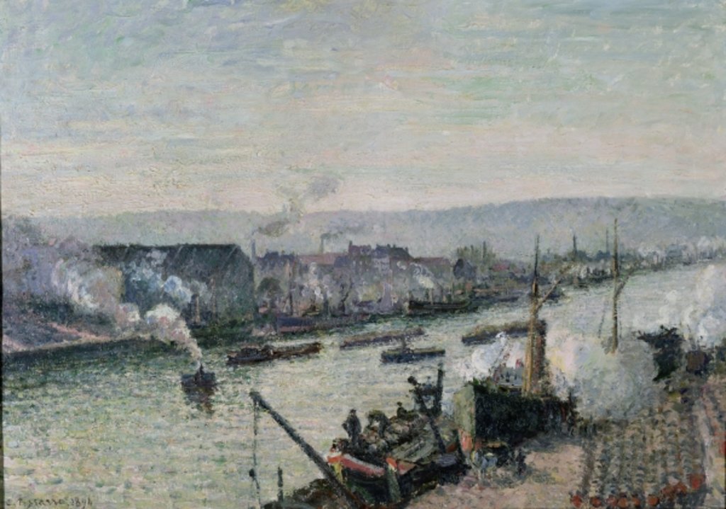 Detail of Saint-Sever Port, Rouen, 1896 by Camille Pissarro