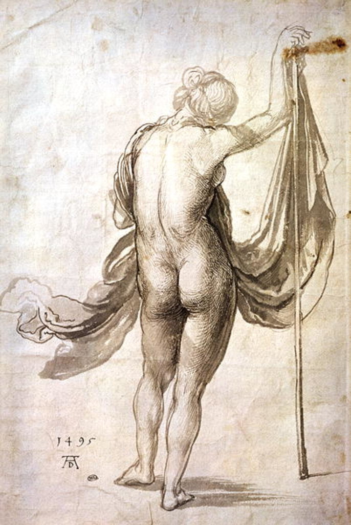 Detail of Nude Study or, Nude Female from the Back, 1495 by Albrecht Dürer or Duerer
