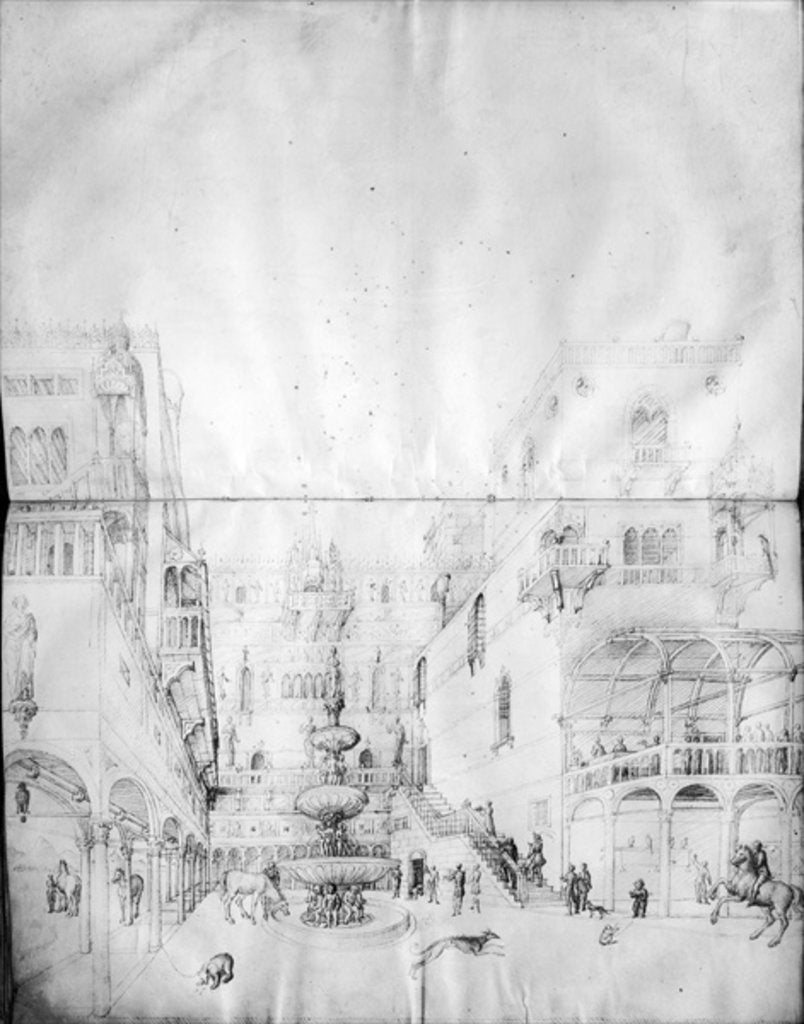 Detail of Fol.16v-17r Herod's Palace by Jacopo Bellini