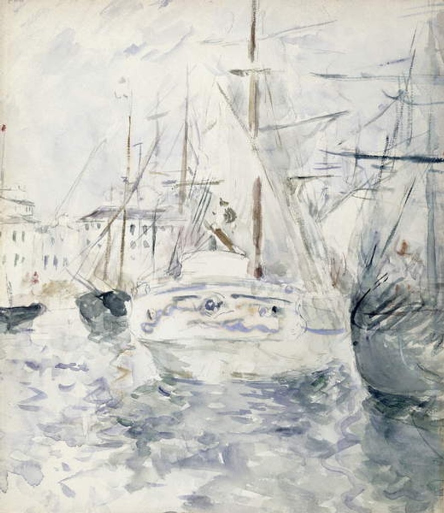 Detail of White Boat in the Port, Nice, 1881 by Berthe Morisot