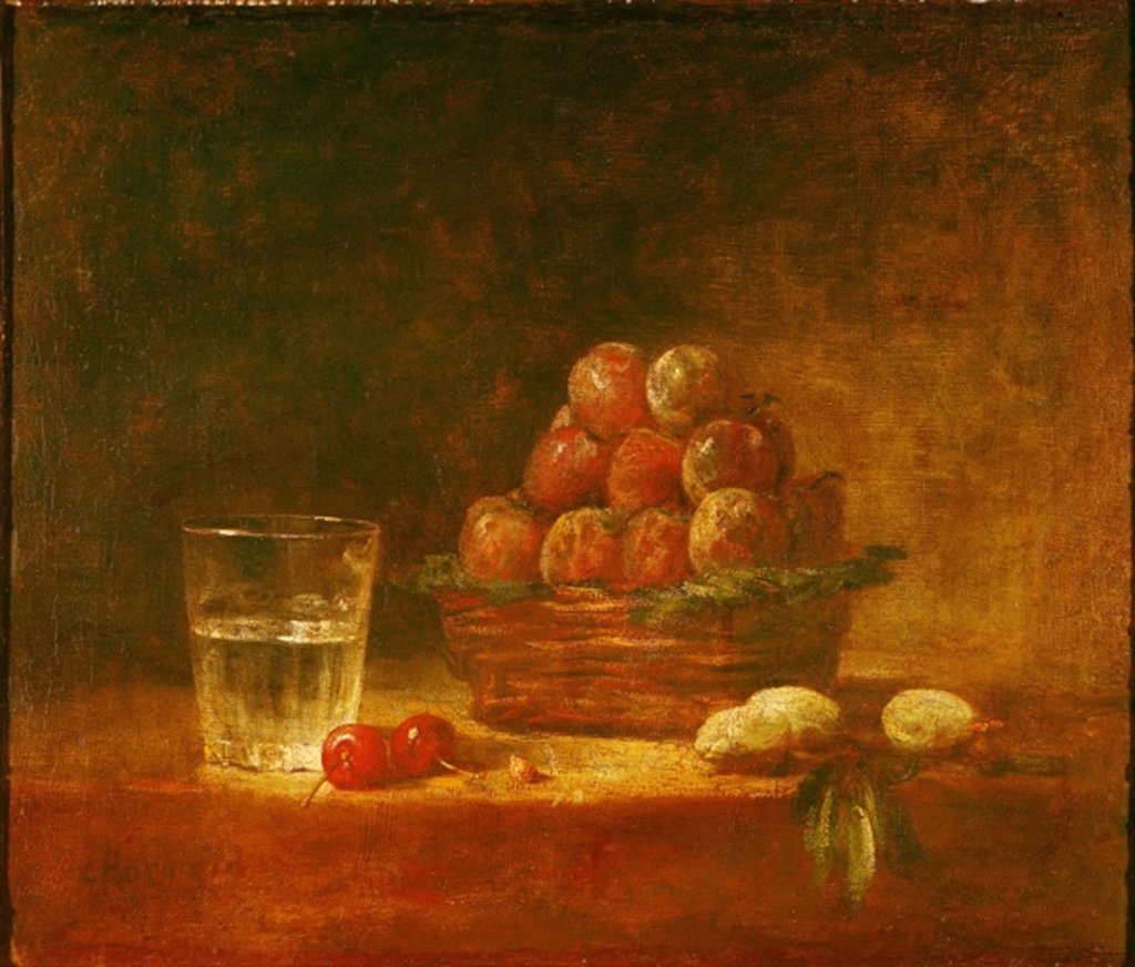 Detail of Still Life of Fruit and a Glass, 1759 by Jean-Baptiste Simeon Chardin