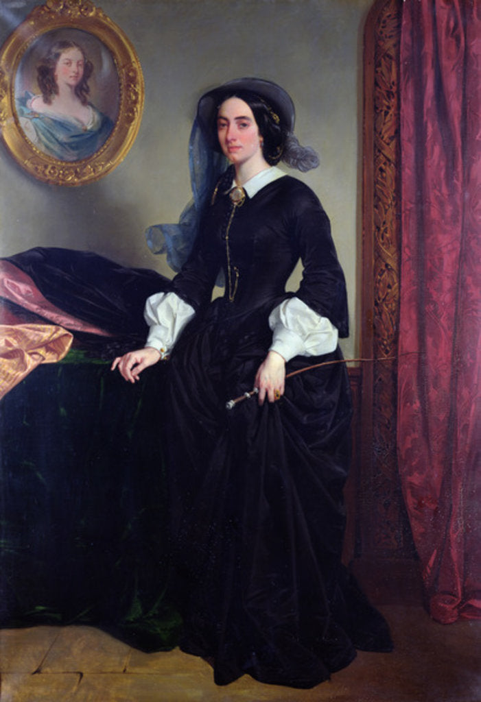 Detail of Portrait of Marie Deveria, 1856 by Eugene Deveria