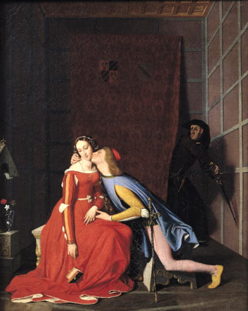 Detail of Francesca da Rimini and Paolo Malatesta, 1819 by Jean Auguste Dominique Ingres