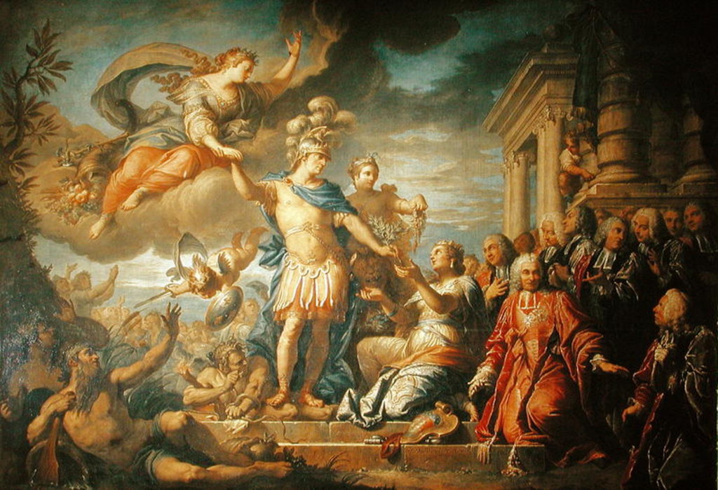 Detail of Allegory of the Peace of Aix-la-Chapelle, 1761 by Jacques Dumont