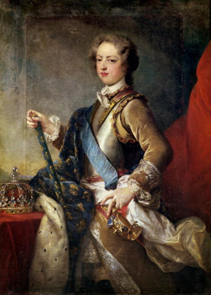 Detail of Louis XV aged 15, after 1725 by Jean-Baptiste van Loo