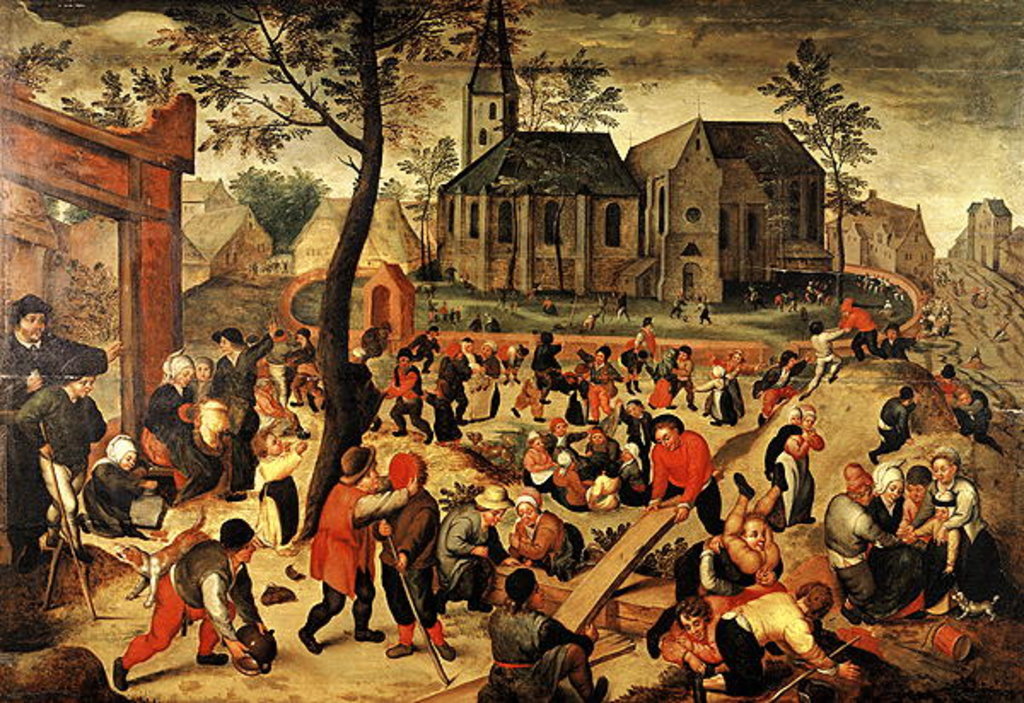 Detail of Children's Games by Maerten van Cleve