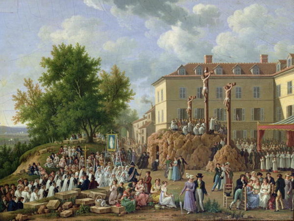 Detail of Religious Procession to Mont Valerien, 1819 by French School