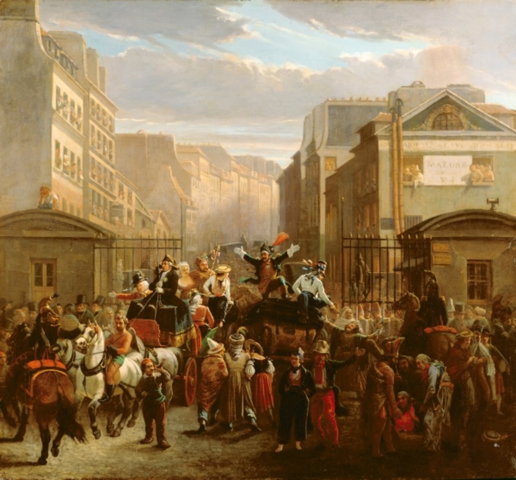 Detail of Descent of the Courtille, Belleville by Celestin Francois Nanteuil