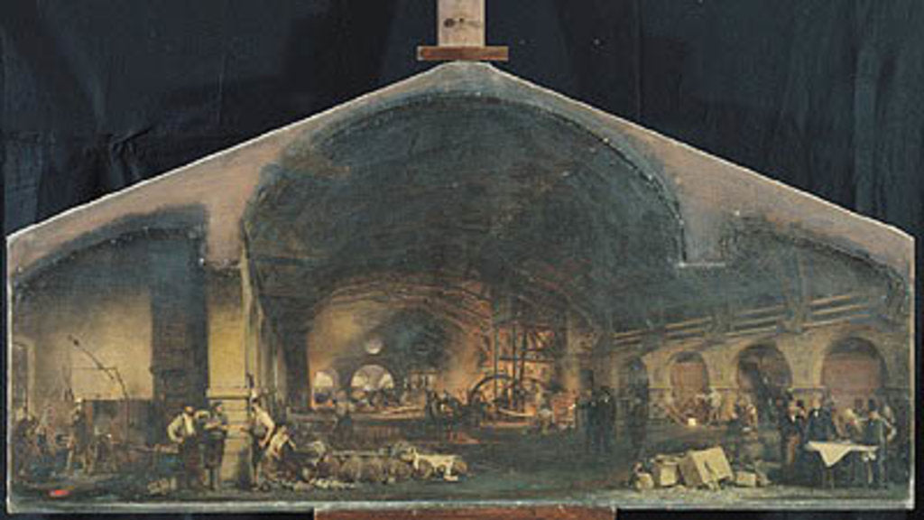 Detail of Interior of the Forge at Fourchambault by Ignace Francois Bonhomme