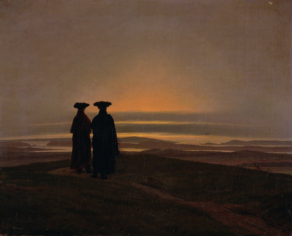 Detail of Evening Landscape with Two Men, c.1830-35 by Caspar David Friedrich