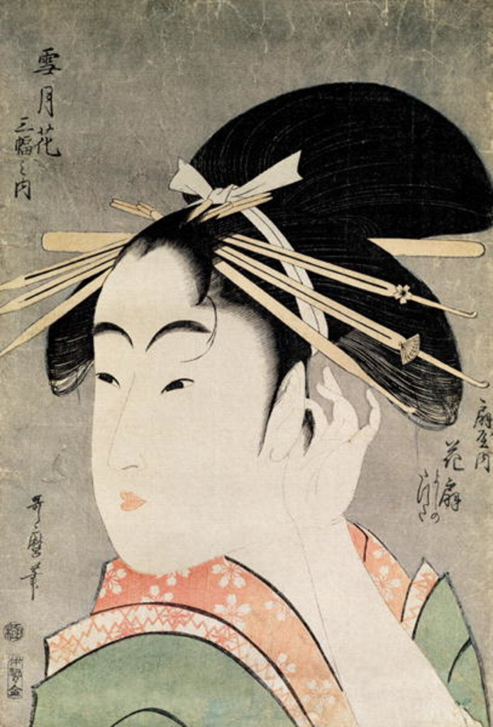 Detail of Head of a Woman by Kitagawa Utamaro