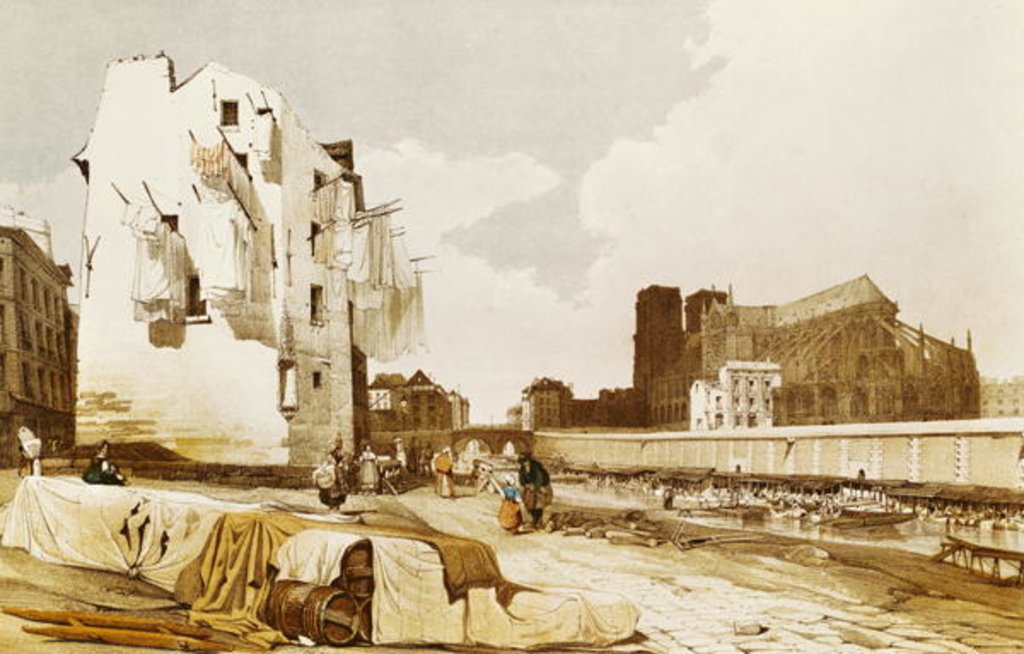 Detail of Notre Dame from the Quai St. Bernard by Thomas Shotter Boys