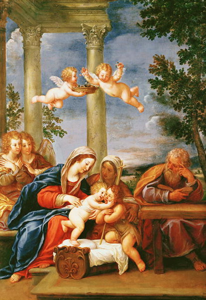 Detail of The Holy Family with St. Elizabeth and St. John the Baptist, c.1645-50 by Francesco Albani