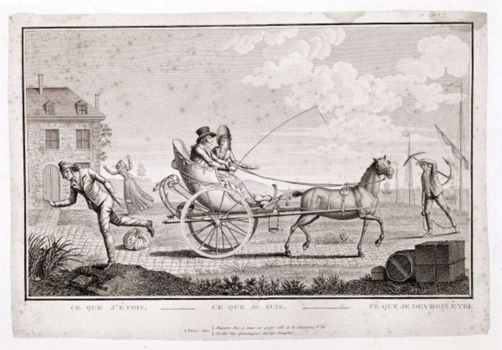 Detail of Caricature of the Nouveaux Riches, c.1795 by French School