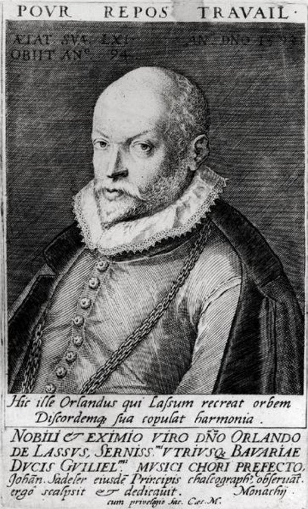 Detail of Portrait of Roland de Lassus 1593-94 by Jean or Johann Sadeler