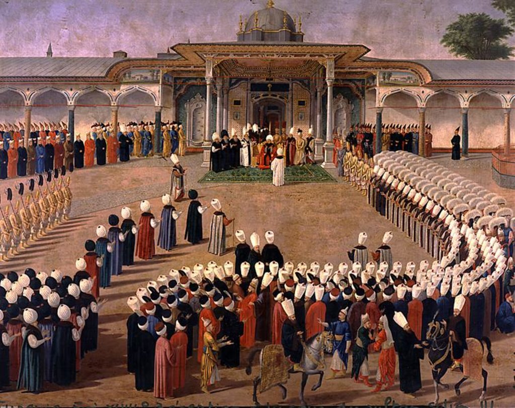 Detail of Reception at the Court of Sultan Selim III at the Topkapi Palace, late 18th century by Ottoman School