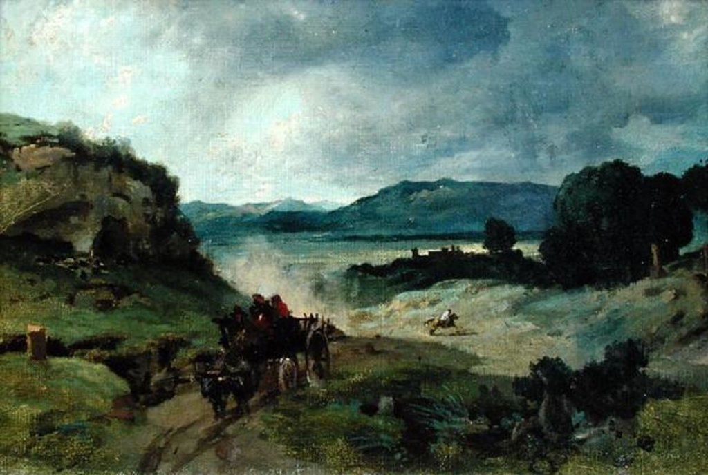 Detail of Roman Landscape, 1827 by Jean Baptiste Camille Corot