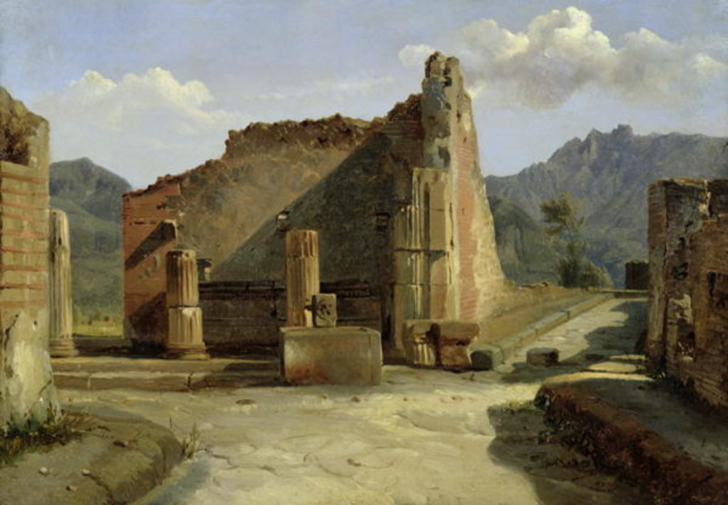 Detail of The Forum of Pompeii by Achille Etna Michallon