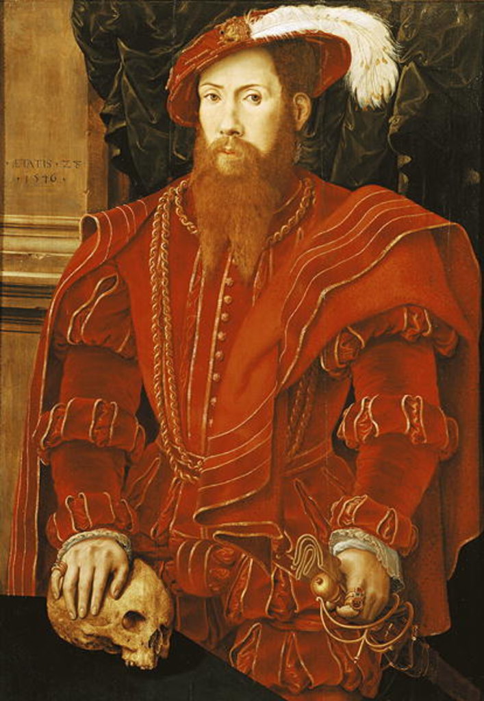 Detail of Portrait of a Gentleman of the English Court, 1546 by Hans (attr. to) Eworth or Ewoutsz