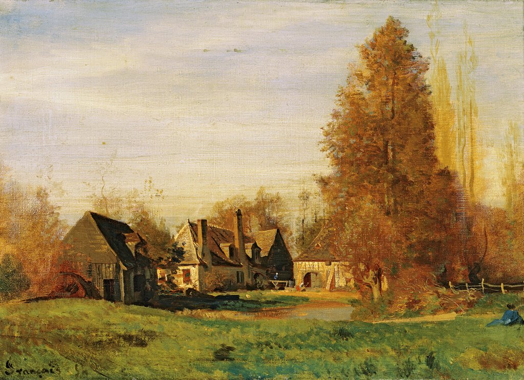 Detail of Farmyard by Francois Louis Francais