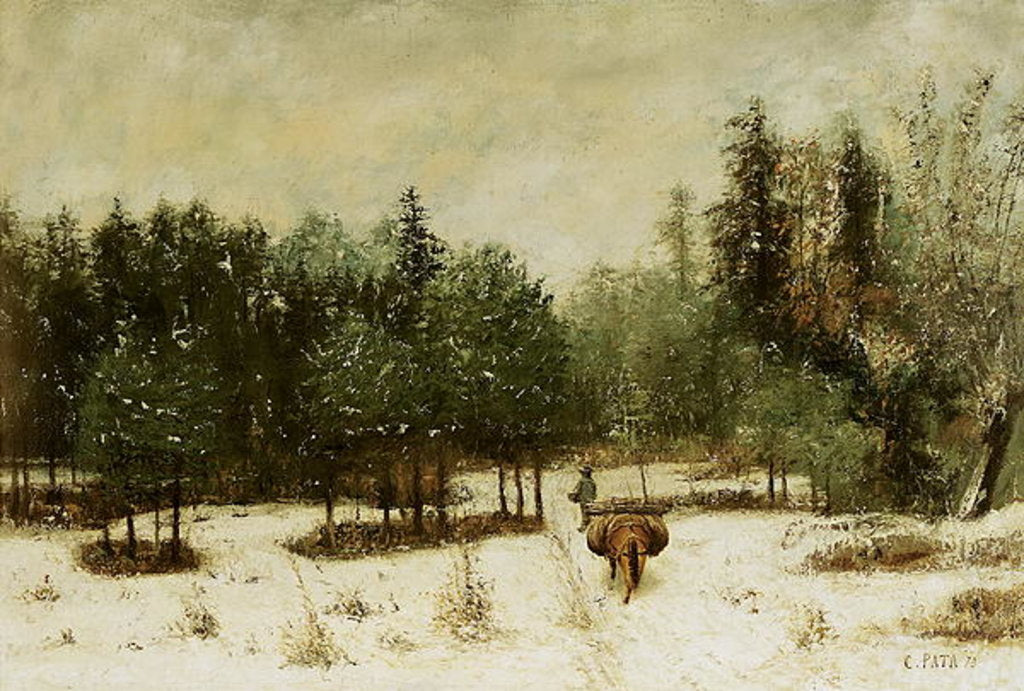 Detail of Entrance to the Forest in Winter. Snow Effect, 1873 by Gustave Courbet