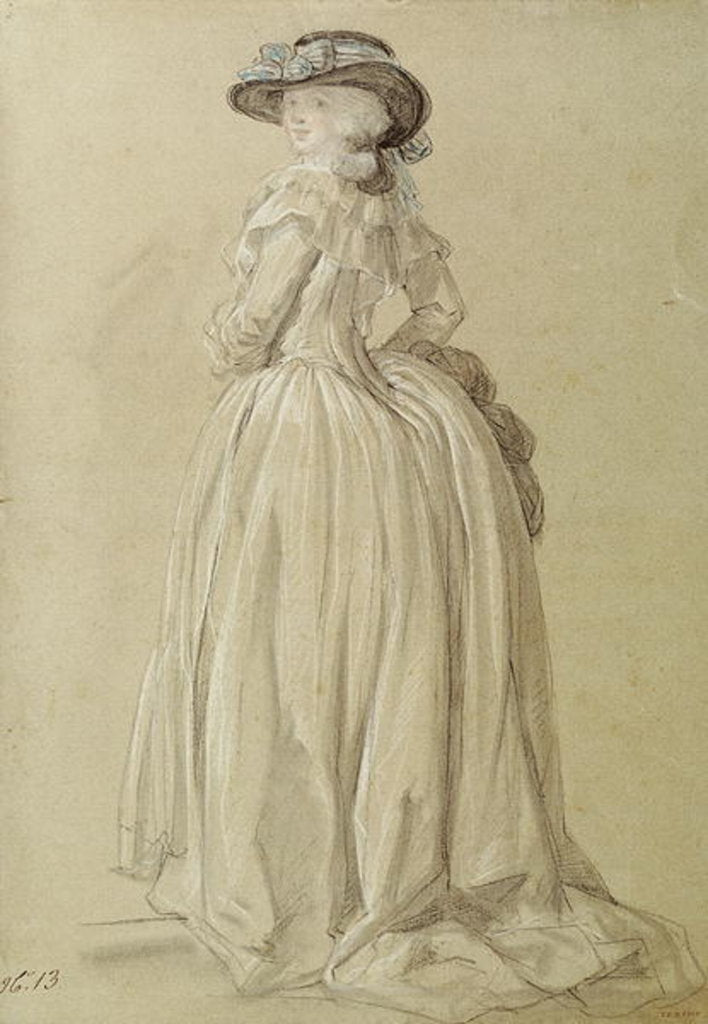 Detail of Standing Young Woman by Francois Louis Joseph Watteau