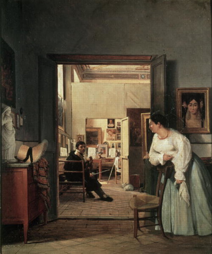 Detail of The Studio of Ingres in Rome, 1818 by Jean Alaux