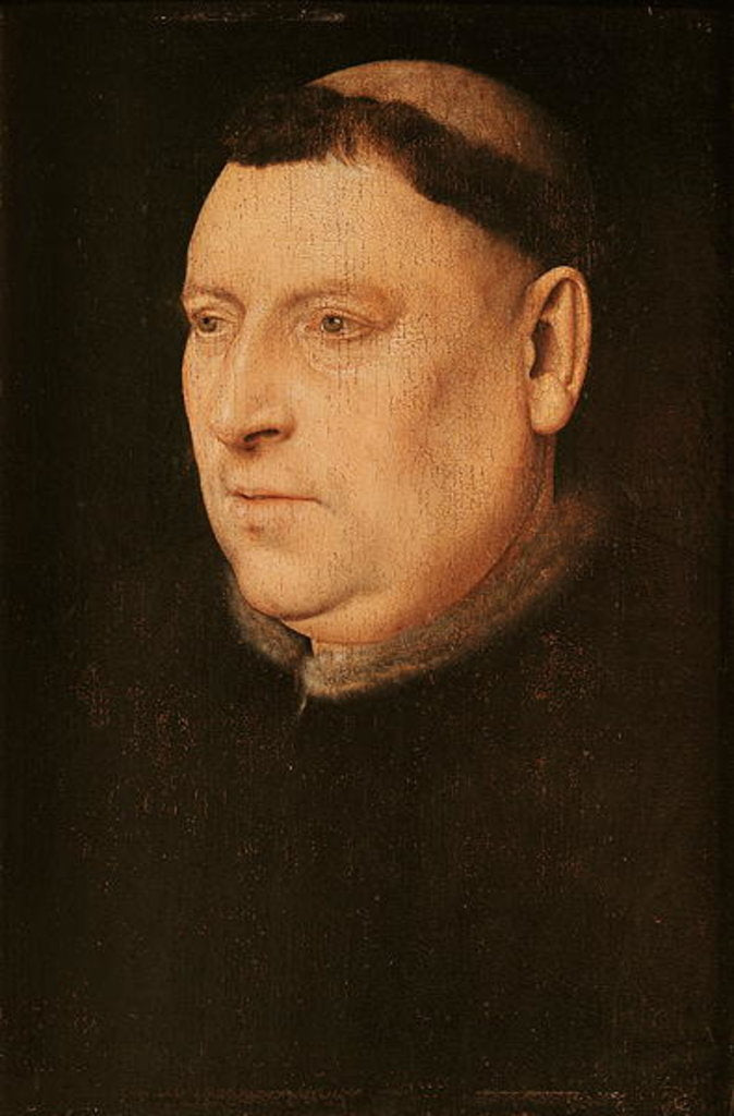 Detail of Portrait of a Monk by Flemish School