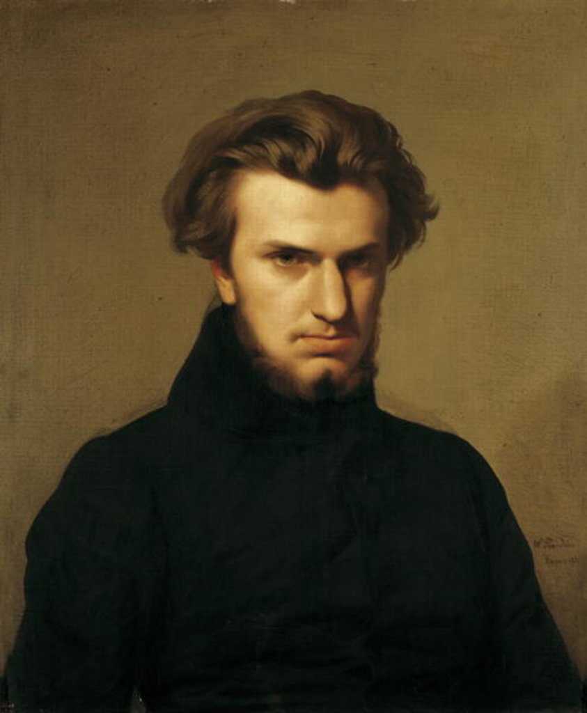 Detail of Portrait of Ambroise Thomas 1834 by Hippolyte Flandrin