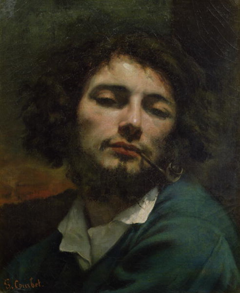 Detail of Self Portrait or, The Man with a Pipe, c.1846 by Gustave Courbet