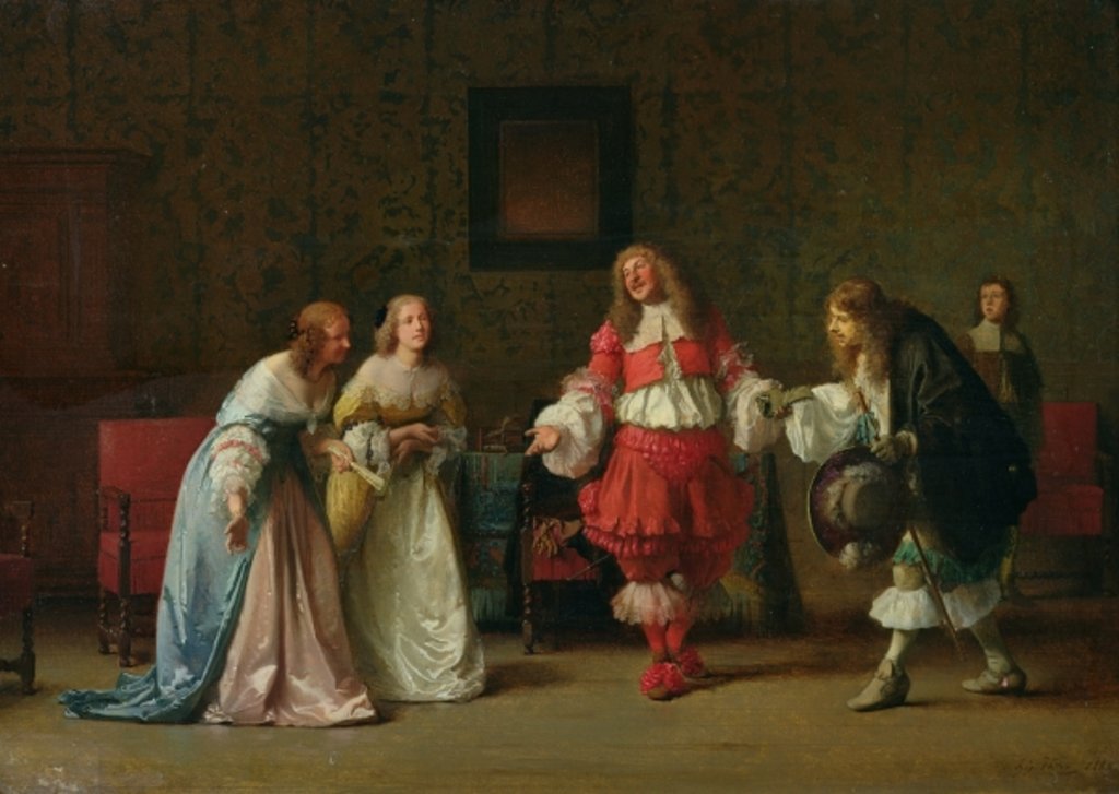 Detail of Mascarille Presenting Jodelet to Cathos and Madelon, 1865 by Jean Hegesippe Vetter