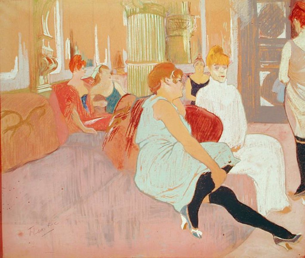 Detail of In the Salon at the Rue des Moulins, 1894 by Henri de Toulouse-Lautrec