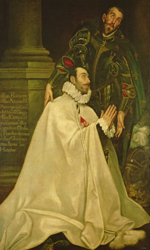 Detail of Julian Romero de las Azanas with St. Julian, 1587-97 by El Greco