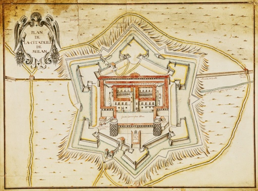 Detail of Plan of the citadel of Milan by French School