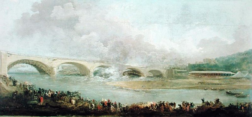 Detail of Unveiling of the Pont de Neuilly, 1772 by Hubert Robert