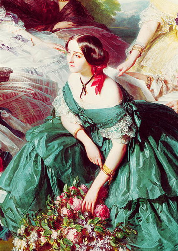 Detail of Empress Eugenie and her Ladies in Waiting by Franz Xaver Winterhalter