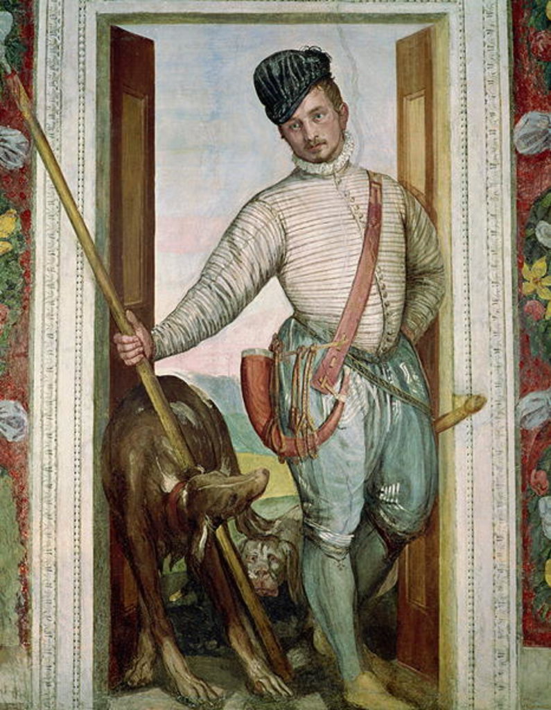 Detail of Self Portrait in Hunting Costume, 1562 by Veronese