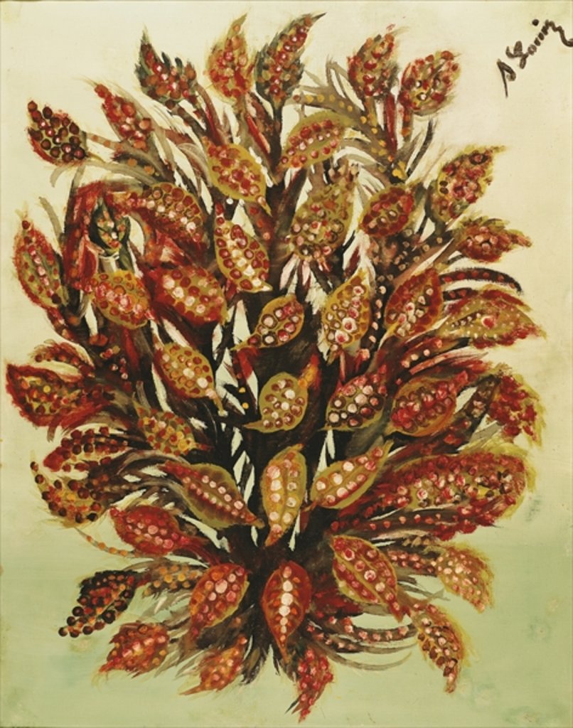 Detail of Pomegranate on a Green Background, 1930 by Seraphine (1864-1942) Louis