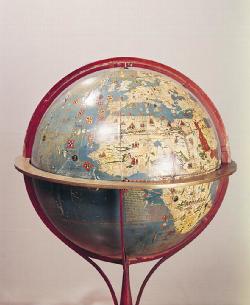 Detail of Terrestrial Globe, showing the Indian Ocean, made in Nuremberg, 1492 by Martin Behaim