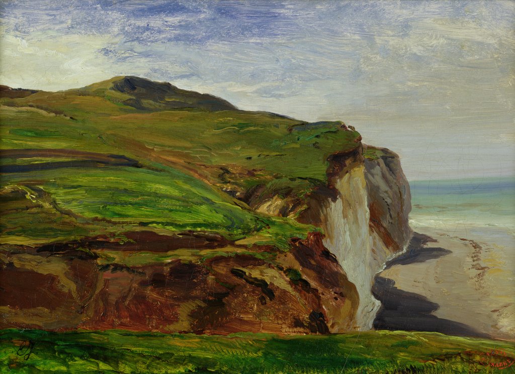 Detail of Cliffs by Louis Eugene Gabriel Isabey
