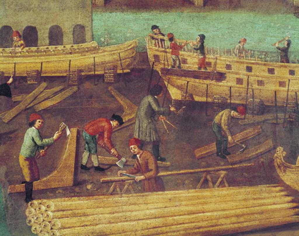 Detail of Sign for the Marangoni Family of shipbuilders, Venetian, 1517 by Italian School