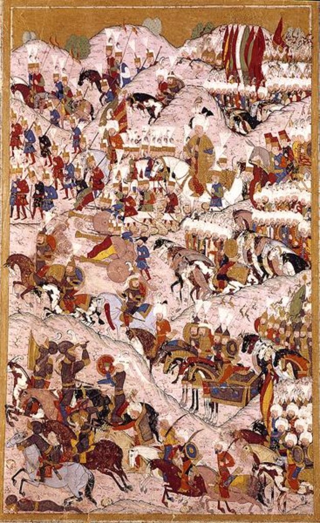 Detail of Suleyman the Magnificent at the Battle of Mohacs in 1526 by Ottoman School